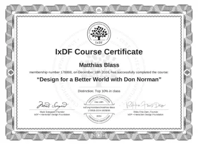 Zertifikat: Design for a better world with Don Norman